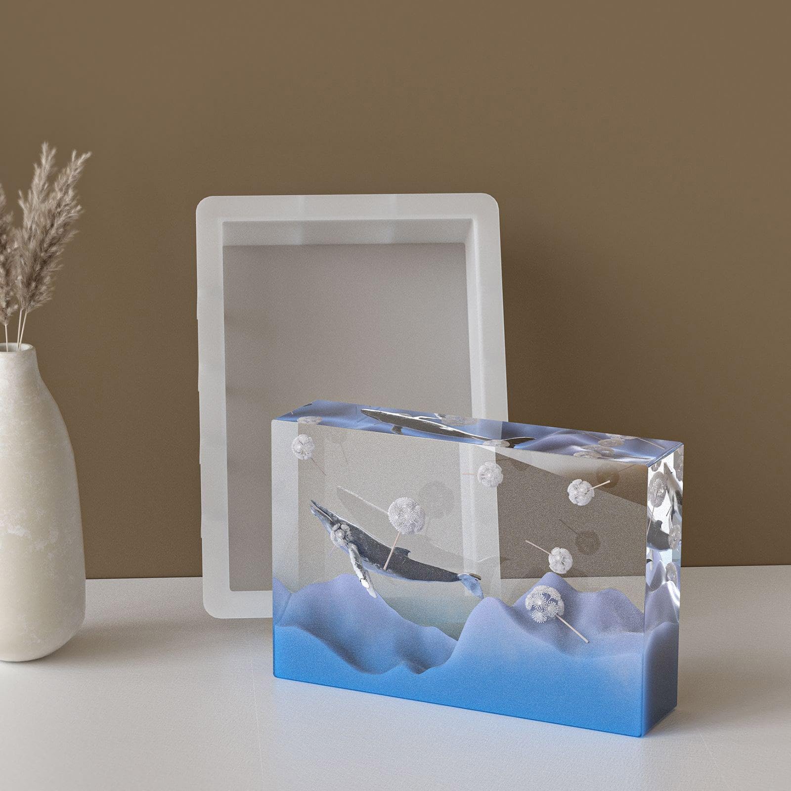 Molde multifuncional de forma rectangular, resina epoxi, herramienta para hacer manualidades, adecuado para decoración del hogar y la oficina, moldes de silicona para sujetalibros para decoración del