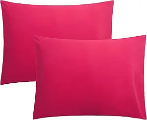 FLXXIE Microfiber Pillow Cases Standard Size, Soft Pillowcases with Envelope Closure, Wrinkle, Stain Resistant Pillow Covers, 20x26, Magenta