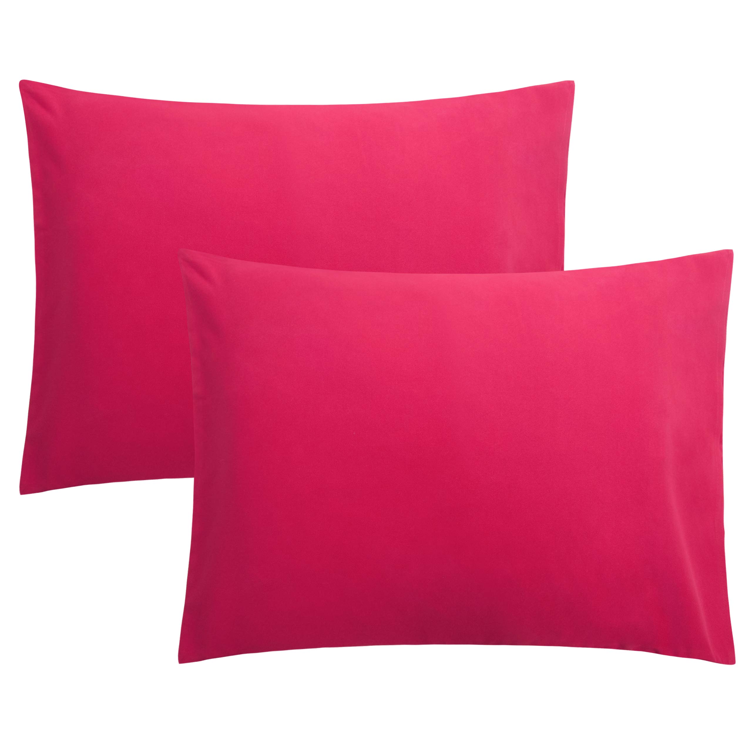 FLXXIE 2-Pack Microfiber Standard Pillow Cases, Envelope Style, Magenta