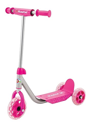 Razor Jr. Lil’ Kick – 3-Wheel Kick Scooter for Younger Children (Ages 3+), Max Rider Weight 44 lb (20 kg) - Pink - Scooter
