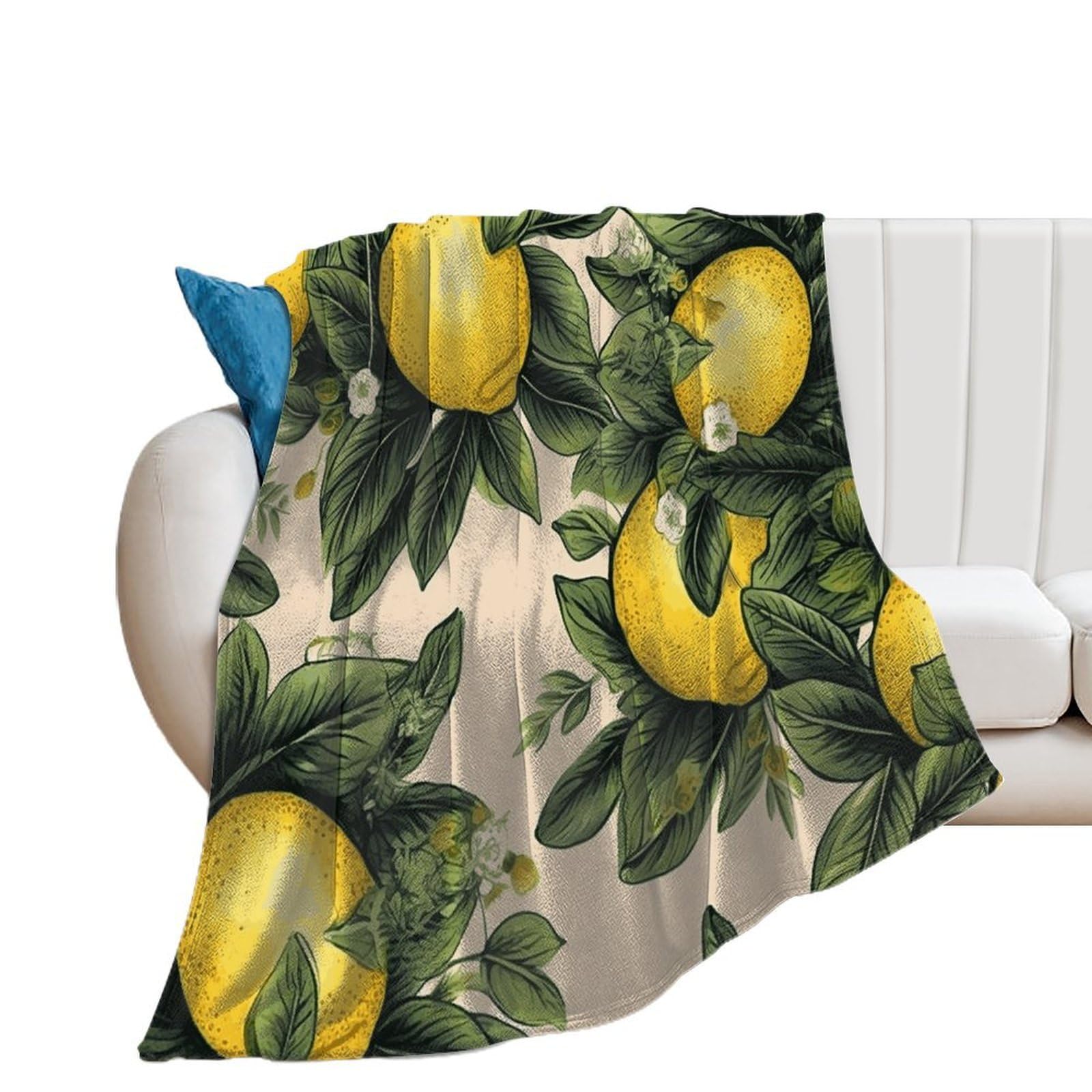 Lemon Throw Blanket for Couch Super Soft Warm Lightweight Throw Blankets Cozy Flannel Bed Blanket Cute Decorative Blankets for All Seasons Home Decor Gift 30"*40"（76 * 100cm）