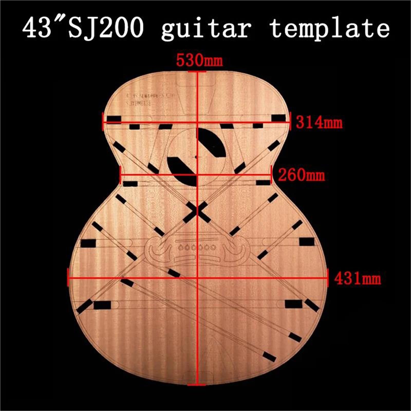 Juego Herramientas Ajuste Guitarra Diagrama De Estructura Guitarra Acústica Con Plantilla Madera Posición Del Haz Sonido(43sj200)
