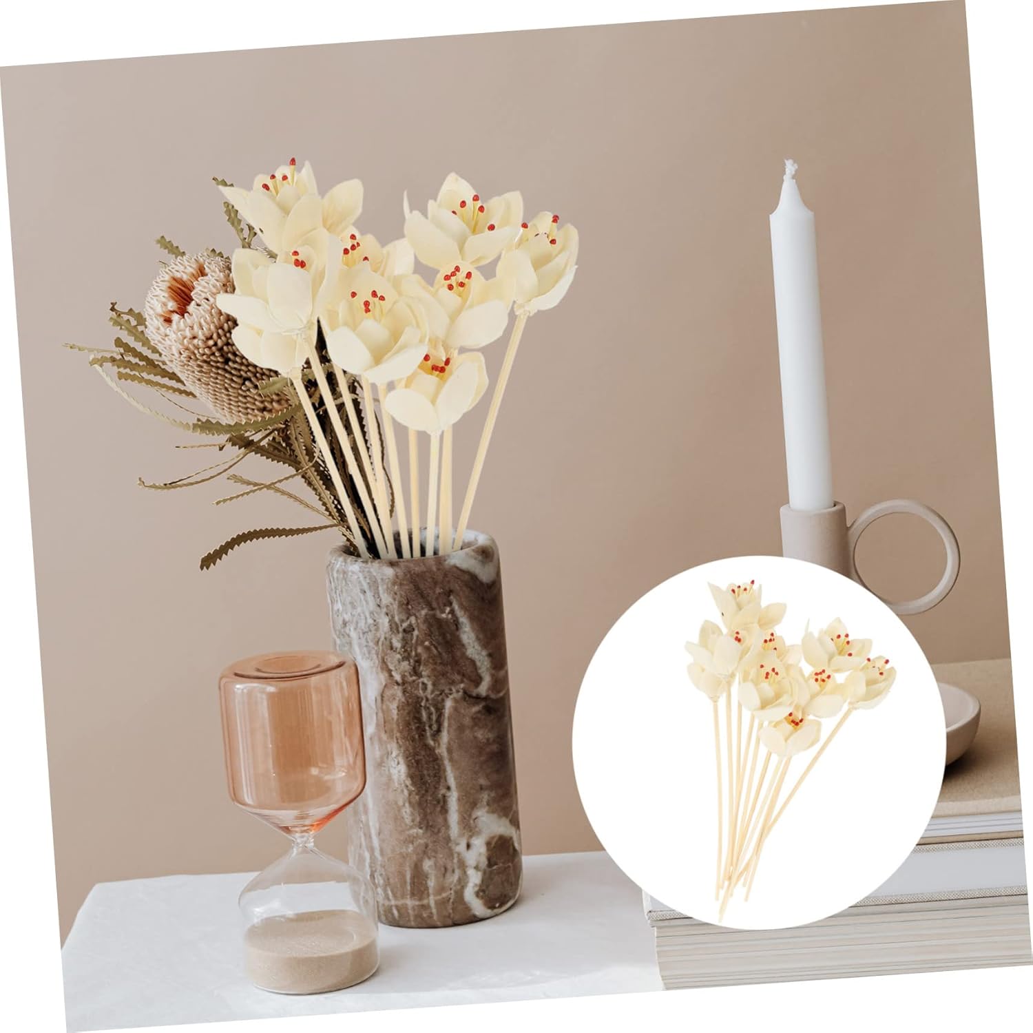 50pcs Diffuser Sticks Elegant Artificial Flower Fragrance Reeds for Decor Scent Concentration for Living Room and Bedroom