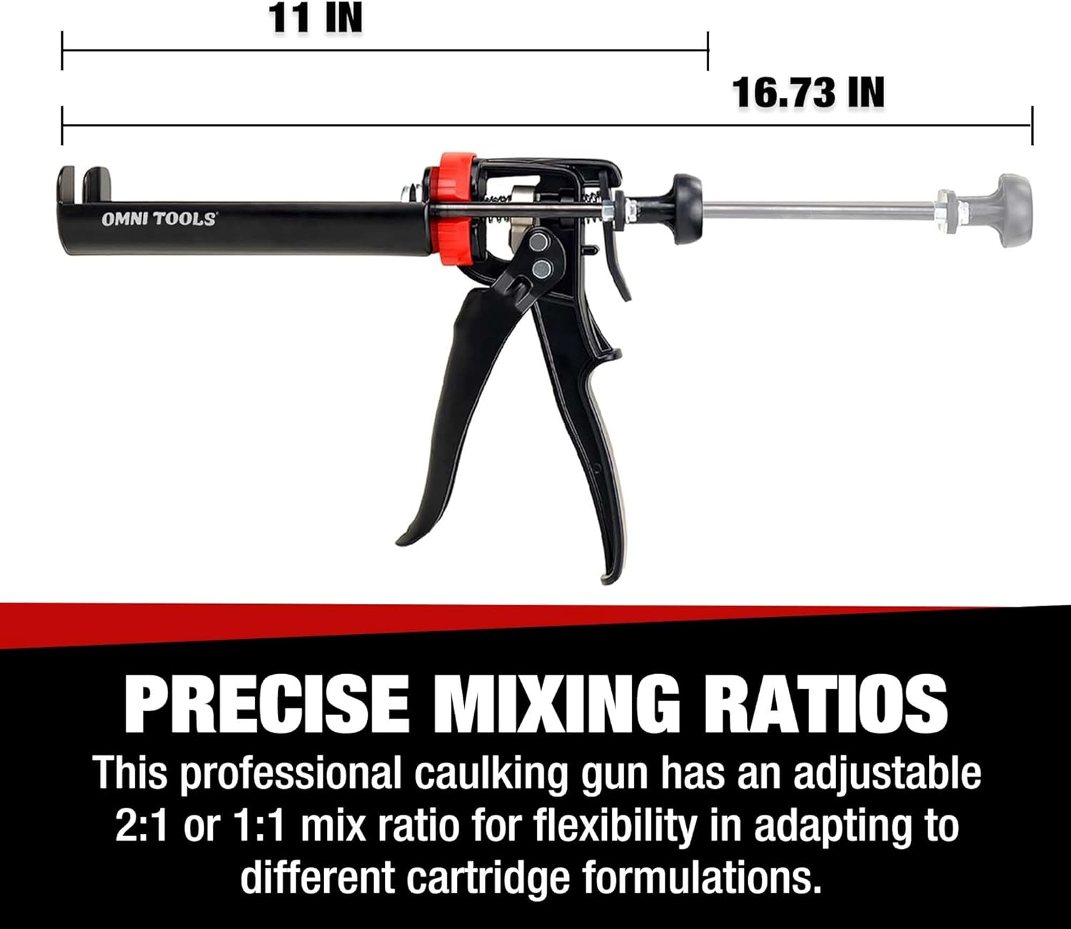 LAUCO Epoxy Gun Dual Cartridge 200 ml, Dual Cartridge Epoxy Gun, Manual Dual Cartridge Epoxy Gun for Panel Bonding Adhesive Applicator, Fillers, Structural Epoxy, Plastic Repair Adhesives (Black)