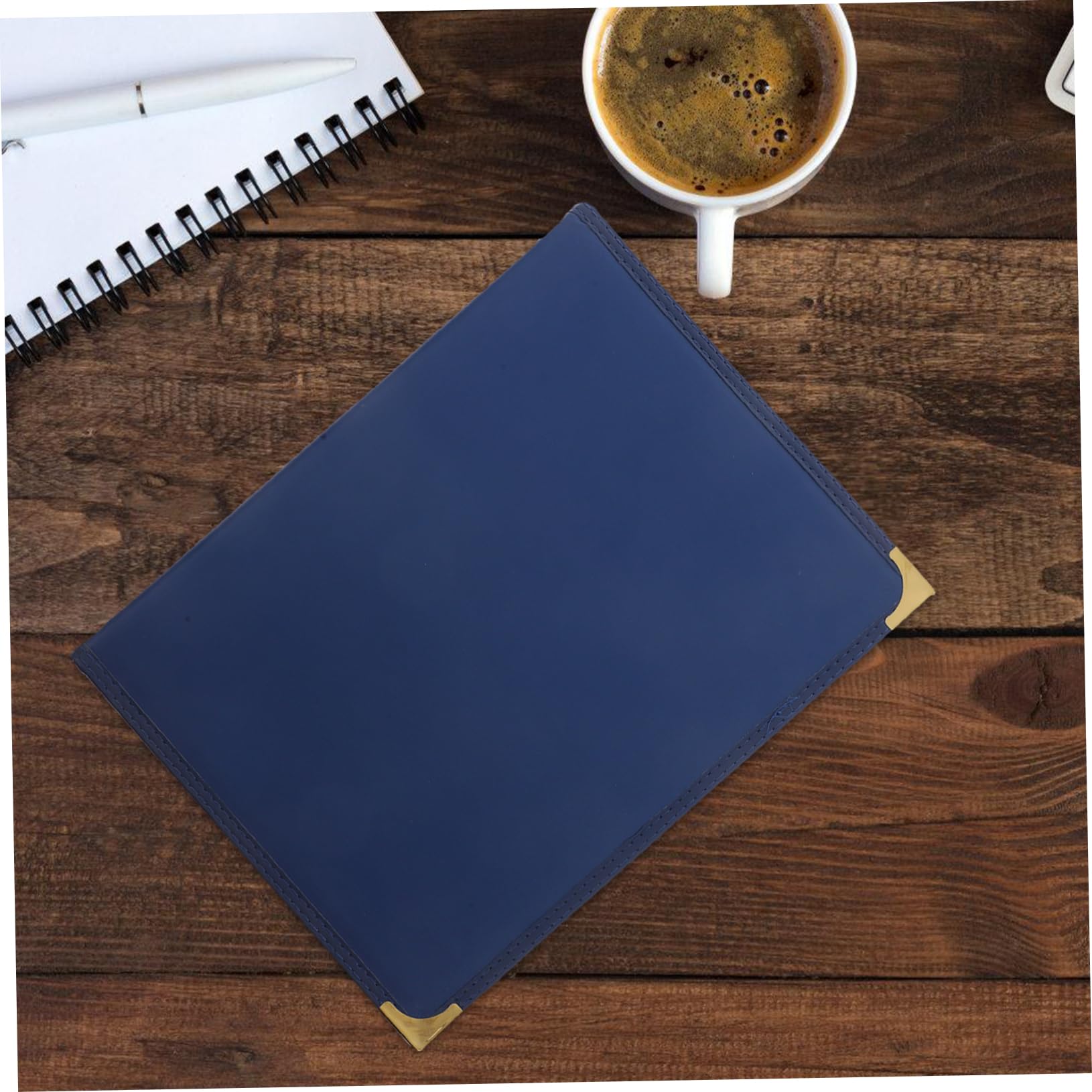 Portamenús para Restaurante de 2 Piezas, 4 Páginas, Pu Pvc Azul | Fundas Transparentes, Reutilizable y Fácil de Limpiar, Uso Versátil en Bares y Restaurantes
