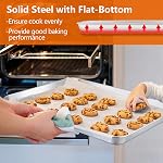 E-far Feuille de cuisson extra grande, 20 , x 14 , Acier inoxydable plaque à cookies pour four avec 50 Papier parchemin, bac de cuisson en métal rectangle pour la cuisson, sans rouille & Lourdes, lave-vaisselle Safe-paquet de 2