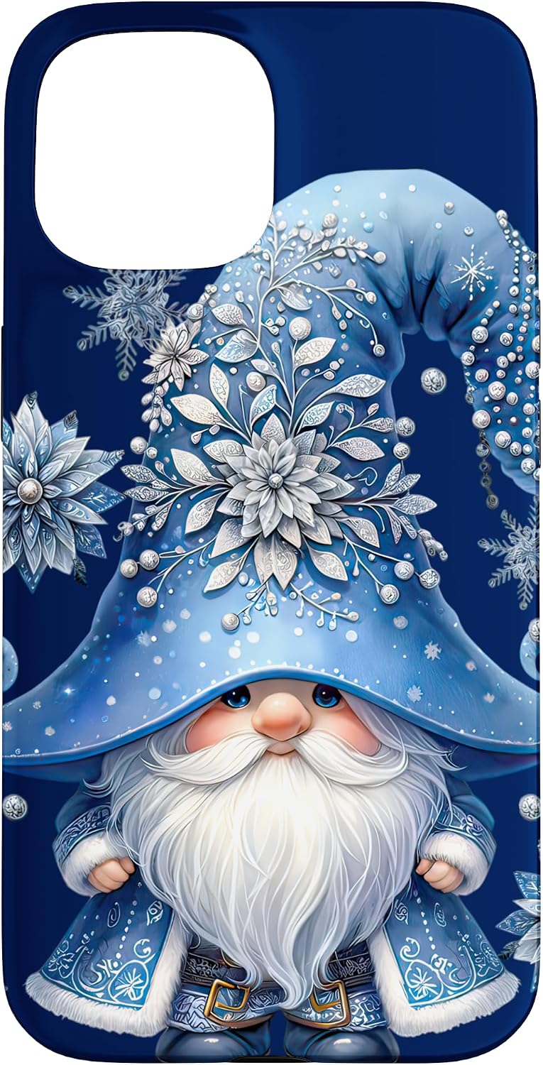 Winter Christmas Gnome For Snow Lover With Blue Snowflakes Case for iPhone 11