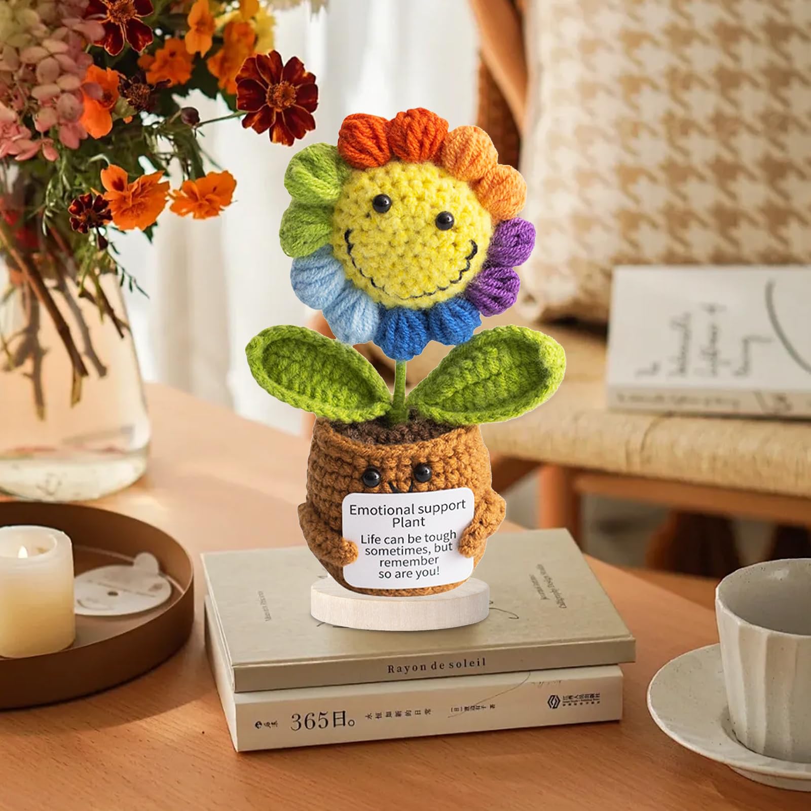 Pocket Hug Positive Kartoffel & Sonnenblume - Emotional Support Geschenkset Mit Glücksbotschaft