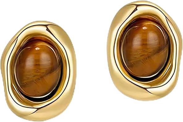 Gold Sliver Plated Chunky Knot Geometric Drop Dangle Twisted Link Stud Earrings for Women Trendy Circle Jewelry
