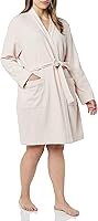 Amazon Essentials Women's Lightweight Cotton Waffle Mid-Length Bathrobe - Soft, Breathable & Cozy (Plus Size Available)