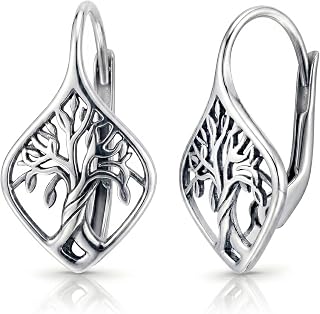 LeCalla 925 Sterling Silver Filigree Dangle Drop Leverback Earrings for Women | Long 925 Silver Dangle Leverback Earrings Hypoallergenic Filigree Tear drop Earrings Jewelry