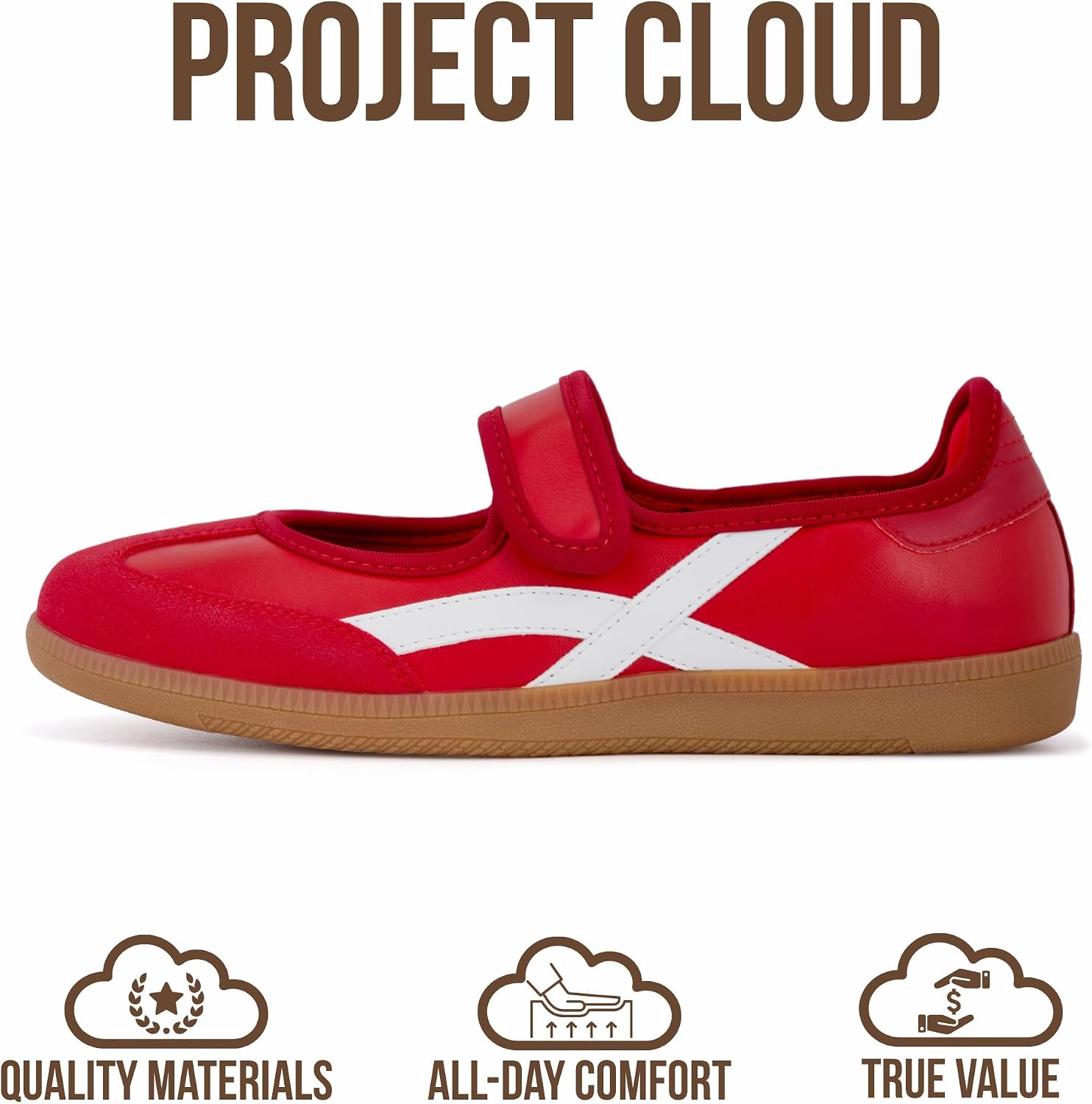 Project Cloud Comfortable Womens Shoes - Casual Trendy Mary Jane Shoes Women with Memory Foam - Lightweight & Non-Slip Fashion Sneakers for Women 2026 (Spring)