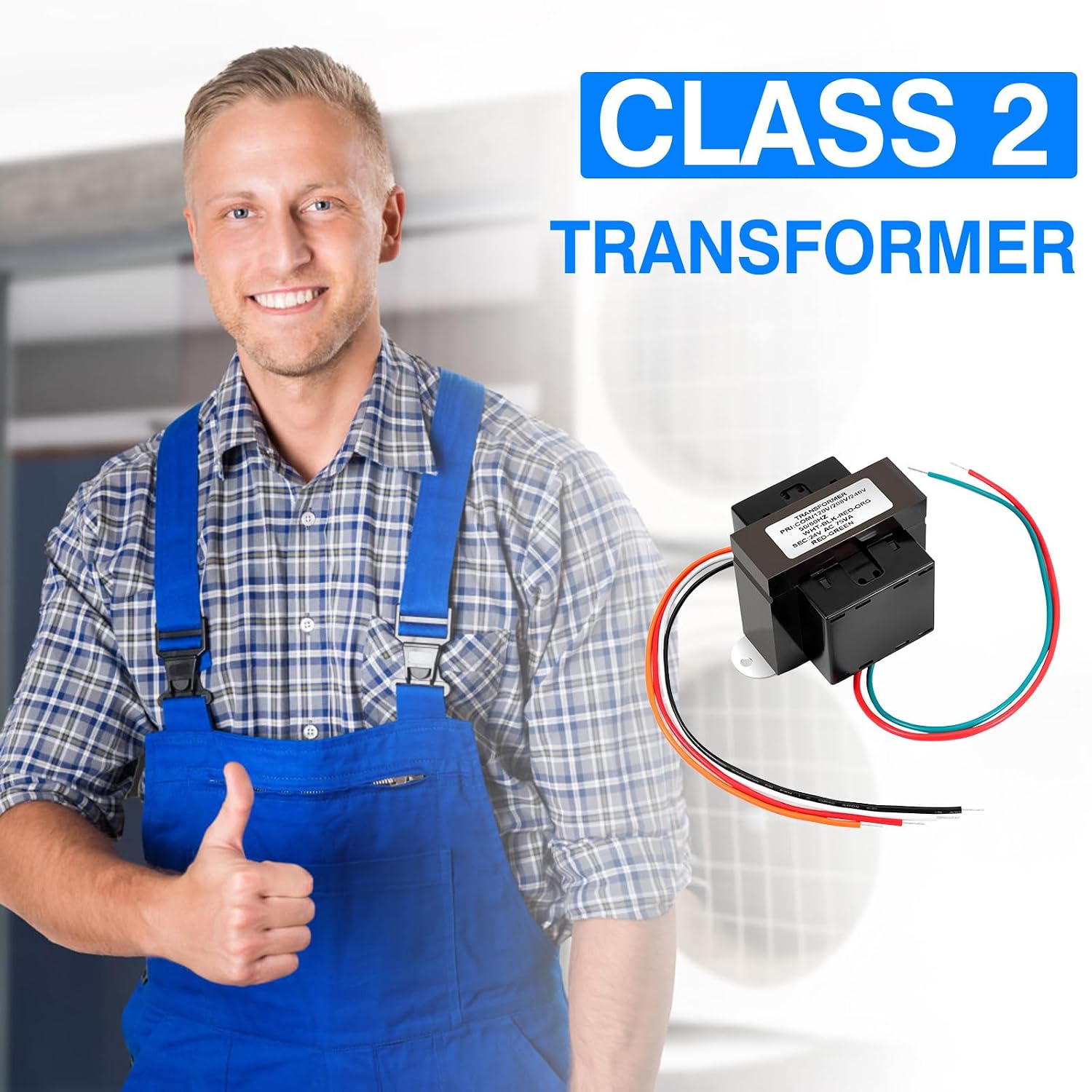 Control Transformer 24V 75VA, Multi-Tap 120/208/240V to 24VAC Industrial Power Transformer with Foot Mount for HVAC Furnace, Relays, and Gas Valves