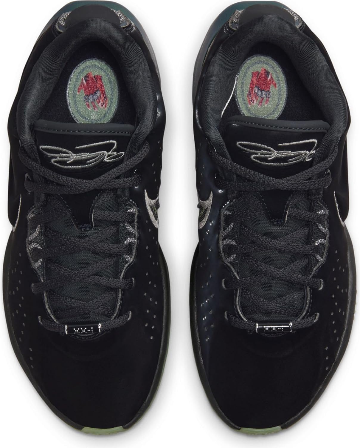 NIKE Lebron XXI Little/Big Kids' Basketball Shoes (FB7699-001,Black/MTLC Pewter-Iron Grey-Oil Green) Size 6.5