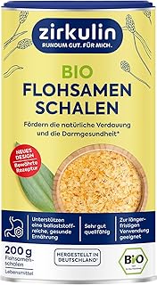 Zirkulin Bio Flohsamenschalen 200g Dose - fördert die Verdauung & Darmgesundheit - Geschmacksneutral - Unterstützen eine ballaststoffreiche & gesunde Ernährung - Sehr gut Quellfähig