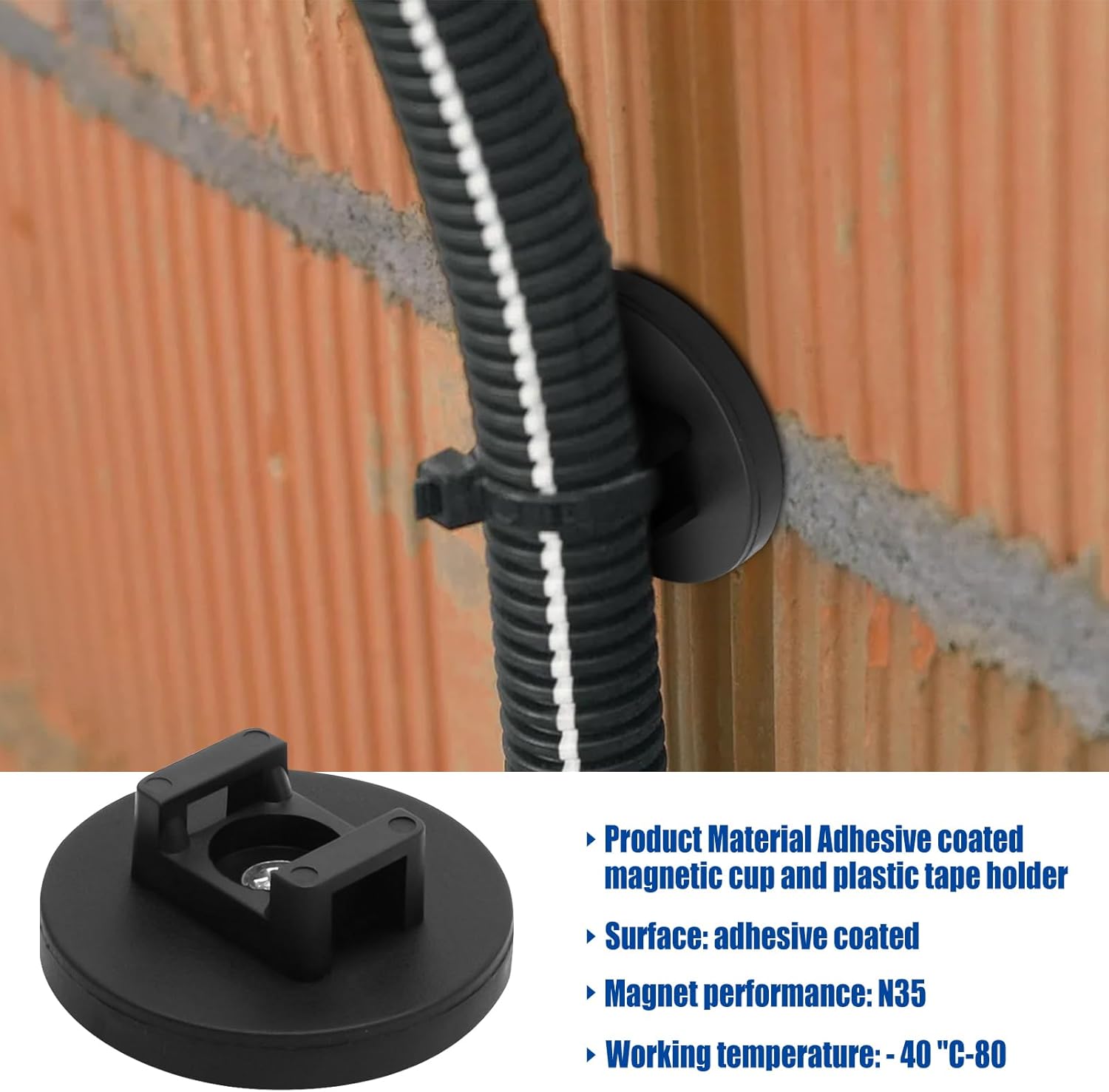 強力な磁気ケーブルジップタイベース20個入り、多目的ケーブルタイマウントワイヤークリップ管理ベース、電気ケーブルワイヤー整理用高耐久 CANAANIN  マグネットジップタイマウント 磁気ジップタイ マウントクリップ ベースホルダー 強力多目的ワイヤーケーブルホルダー ...