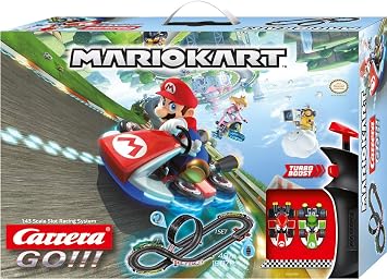 Carrera GO Mario Kart Electric Slot Car Race Track Set - Toy for Ages 6+ | Authentic Mario toys racing set. Features Mario & Luigi cars, 2 dual speed controllers & high-speed electric track