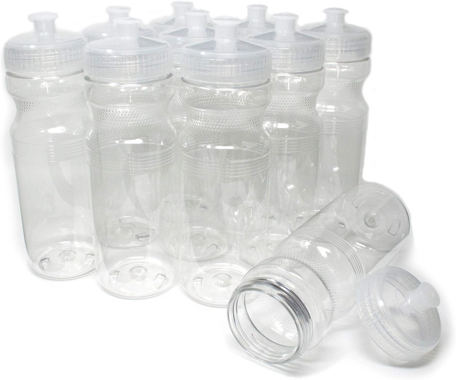 Rolling Sands 24 Ounce BPA-Free Plastic Water Bottles, Set of 10, Made in USA