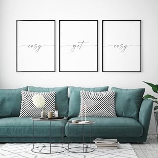 Let's Get Cosy | Gallery Wall Prints (Set of 3) | Romantic Wall Art | Bedroom Decor | Housewarming Gift | New Home Present | Typography Posters | UNFRAMED