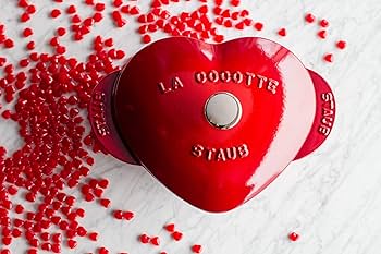 Amazon.com: STAUB Cast Iron Dutch Oven 1.75-qt Heart Cocotte, Made