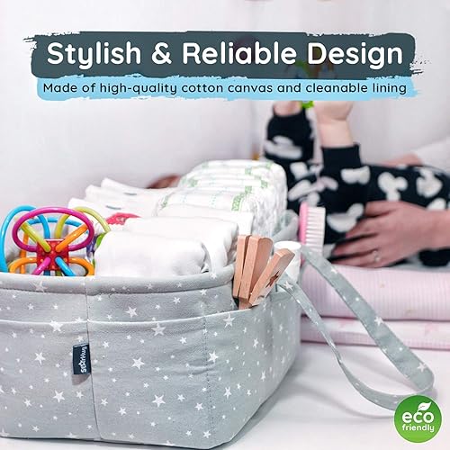 Miniatura 4 de StarHug Organizador de pañales para bebé cesta de baby shower contenedor grande de almacenamiento para cambiador bolsa de viaje para automóvil