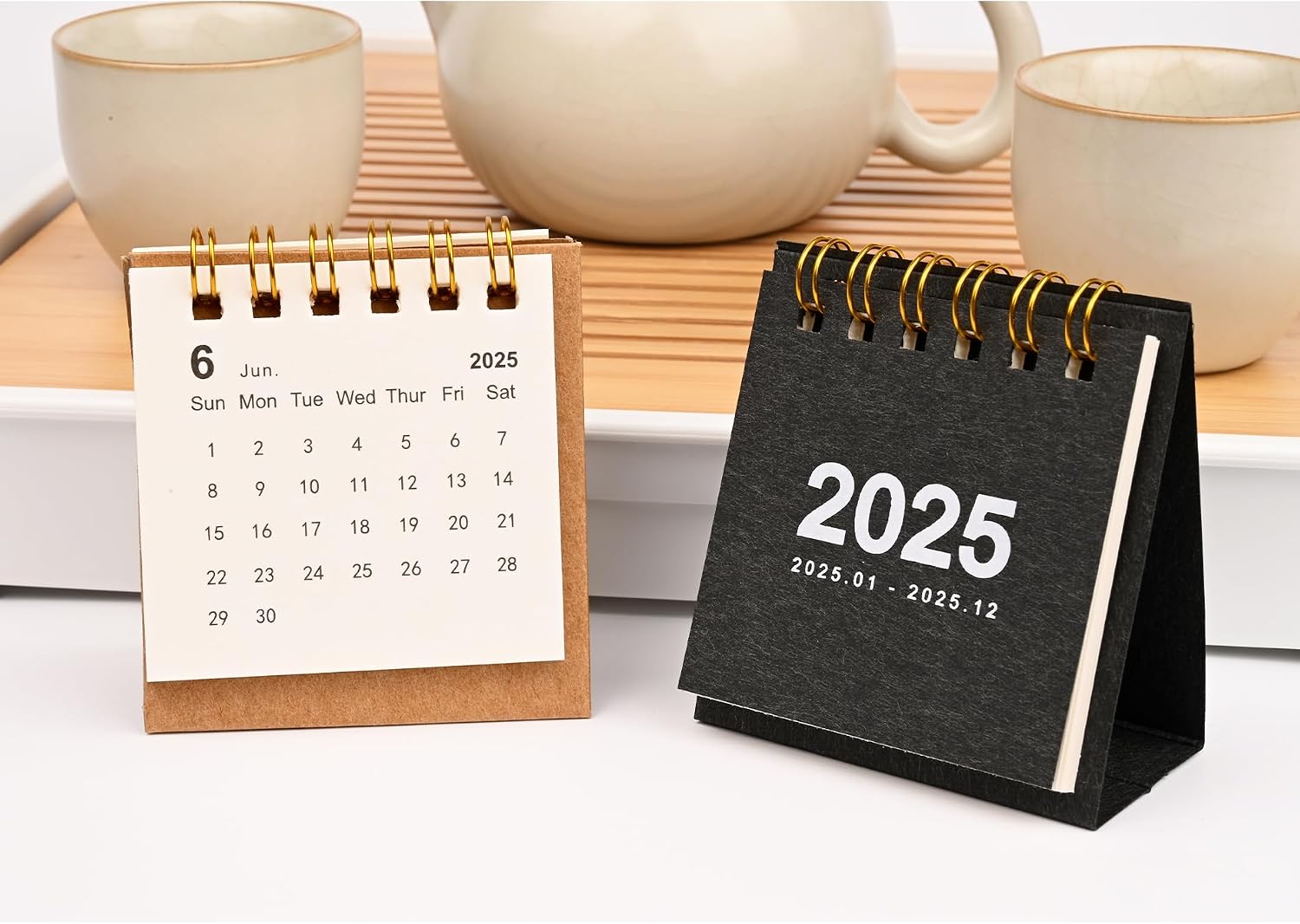 2Packs Mini Desk Calendar 2027, Small Standing Flip Desktop Calendar 2027, From January 2026 to December 2027 Monthly Desk Calendar for Daily Schedule School Office Supplies image 4
