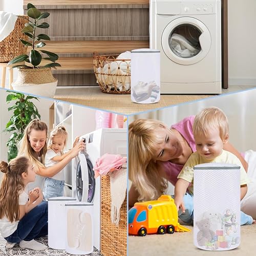 Miniatura 7 de Vivifying Bolsa de lavado de zapatos, paquete de 2 bolsas de lavandería de malla de panal con cremallera para lavadora, zapatos para correr, tenis,