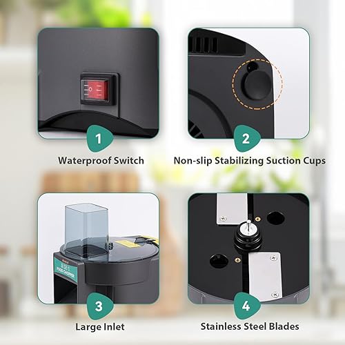 Miniatura 3 de Newhai Trituradora eléctrica 3 en 1 para cortar verduras multifuncional, máquina automática de verduras y frutas, para uso comercial y doméstico,