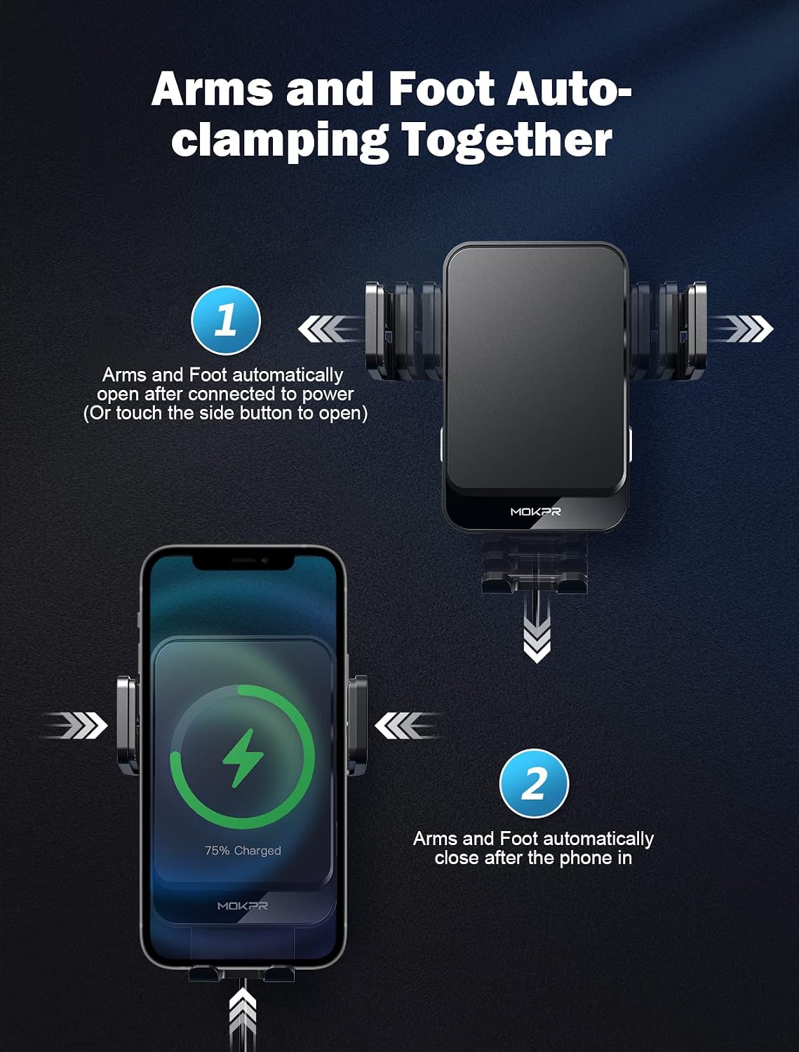 Special Wireless Car Charger Mount, Auto Clamping Fast Charging Car Mount, Air Vent Phone Holder with QC 3.0 Adapter Compatible with iPhone 13/13 Pro/12 Pro/12/11 Series, Samsung S20/Note20 and More