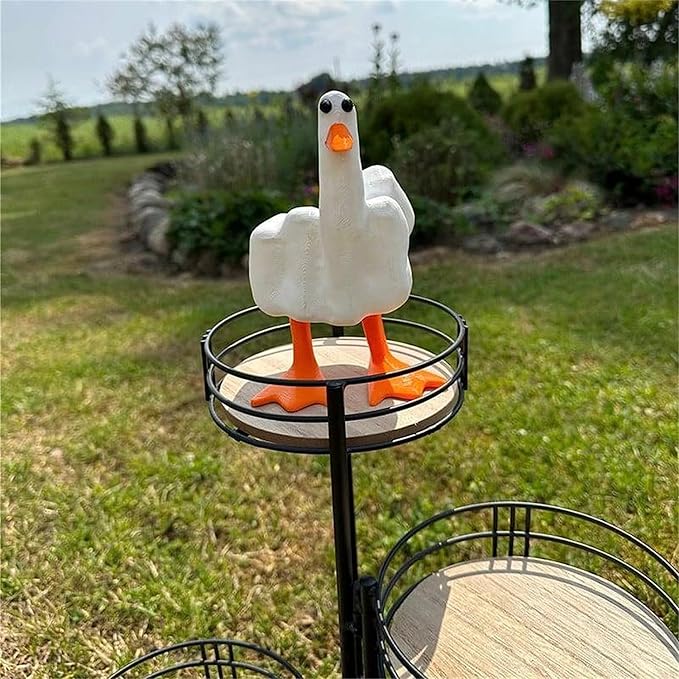 Figura de Resina Dedo Medio Pato Decoración Hogar Oficina miniatura 2