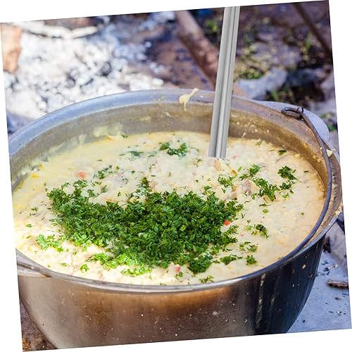 Miniatura 6 de Cucharón de sopa conveniente cucharón grande Cucharón de cocina para olla Calibre Cuchara de agua Acero inoxidable 35c Cucharón de plata Wok