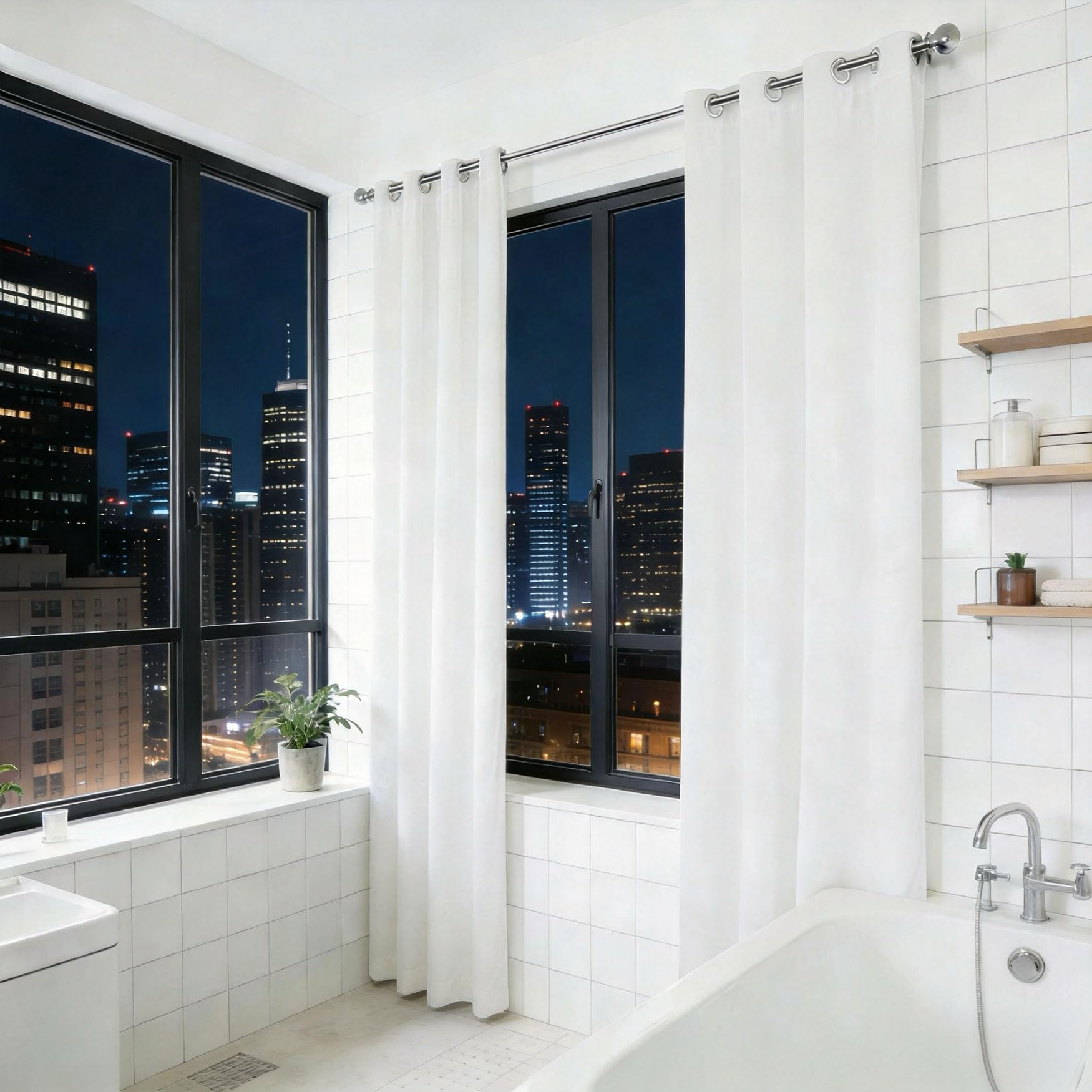 Rideau opaque thermique blanc 85x90 pour bloquer la lumière