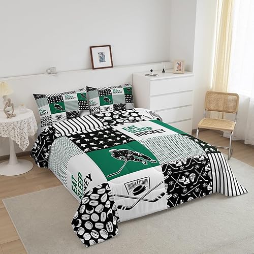 Miniatura 2 de Erosebridal Hockey Bedding - Juego de edredón para jugadores de hockey