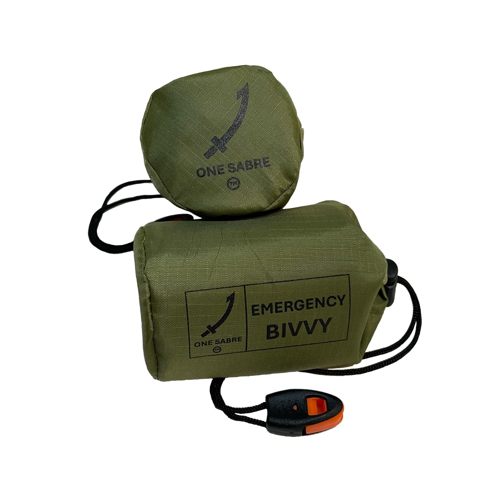 Emergency/Survival Bivvy Bag - Mylar Sleeping Bag, Survival shelter, Reflects 90% Body Heat, Hiking, Camping, Outdoors, Fishing, Hunting, overlanding, Scouts, Ripstop Carry Bag w/Whistle (Green)