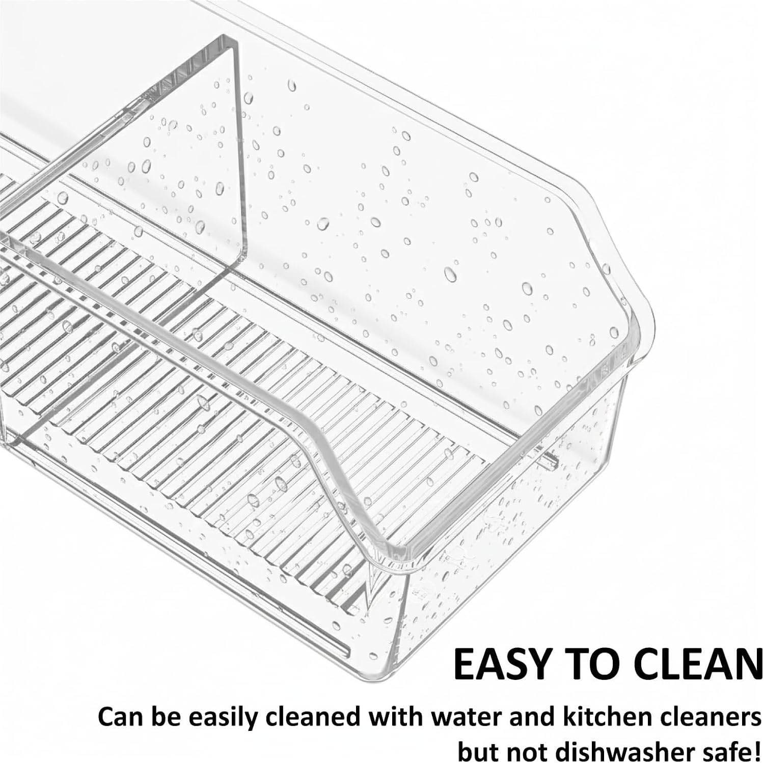 FUCDTEFC Tea Bag Organizer, Tea Bag Holder Box Storage Bin, Clear Tea Packet Plastic Drawer, Sugar Packet, Coffee, Condiment, Spice Bag Holder for Kitchen Cabinet, Countertop, Fridge