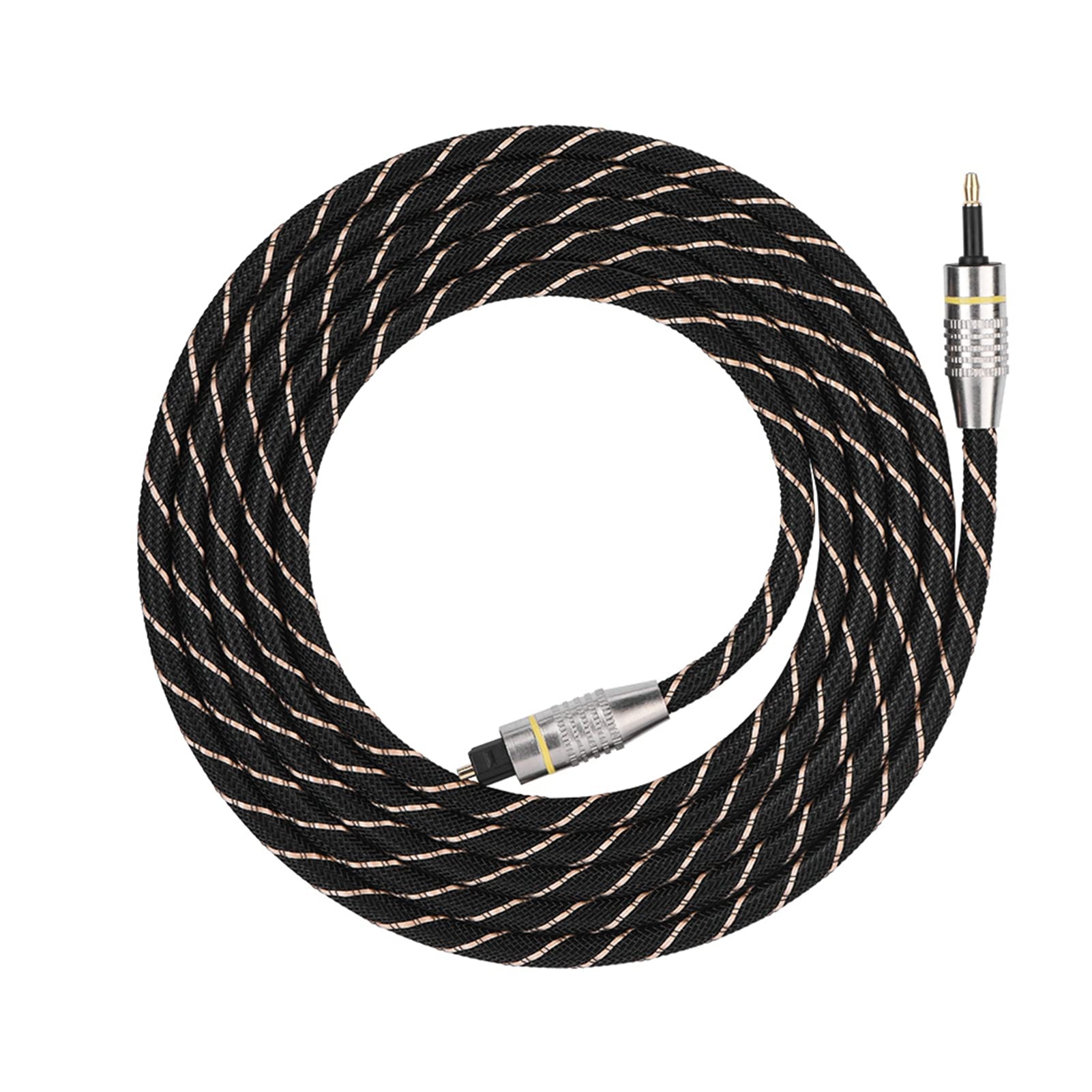 Ejoyous Cable Toslink de 3,5mm, Digital Mini Toslink a Cable 250M Bit/s Ancho de Banda SPDIF Chapado en Oro para DVD/CD (2 m/6,56 pies)
