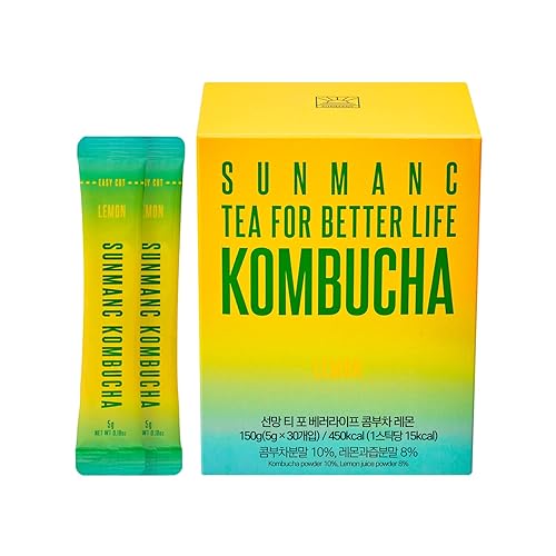 SUNMANC Kombucha - 30 paquetes 54 onzas bebida fermentada probiótica espumosa de Corea del Sur apoyo a la salud intestinal e inmunidad práctica