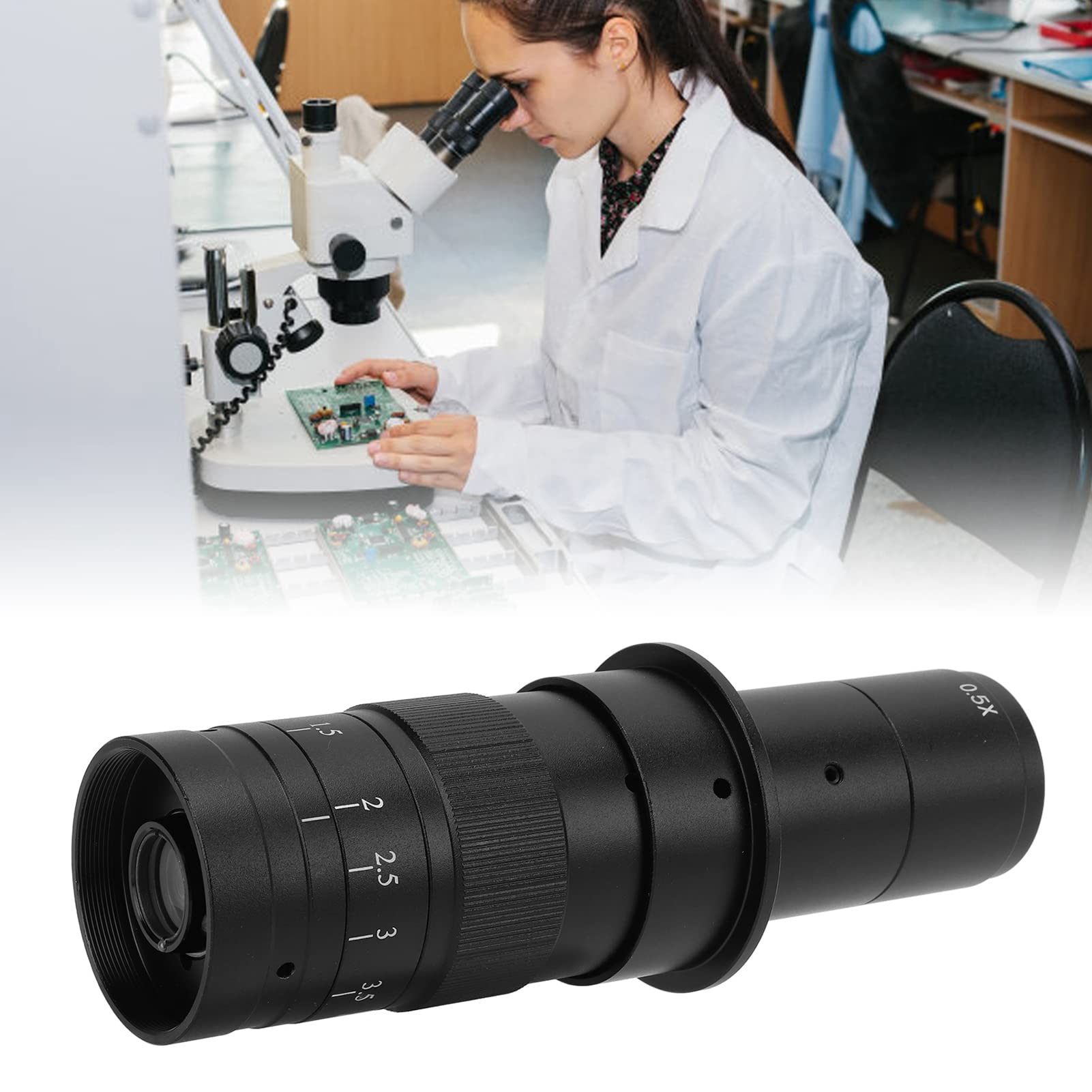 180x Zoom Microscope Aparat Obiektyw a Stopowy Obiektyw z Regulowanym Powiększeniem dla VGA USB Industrial Video Mikroskop