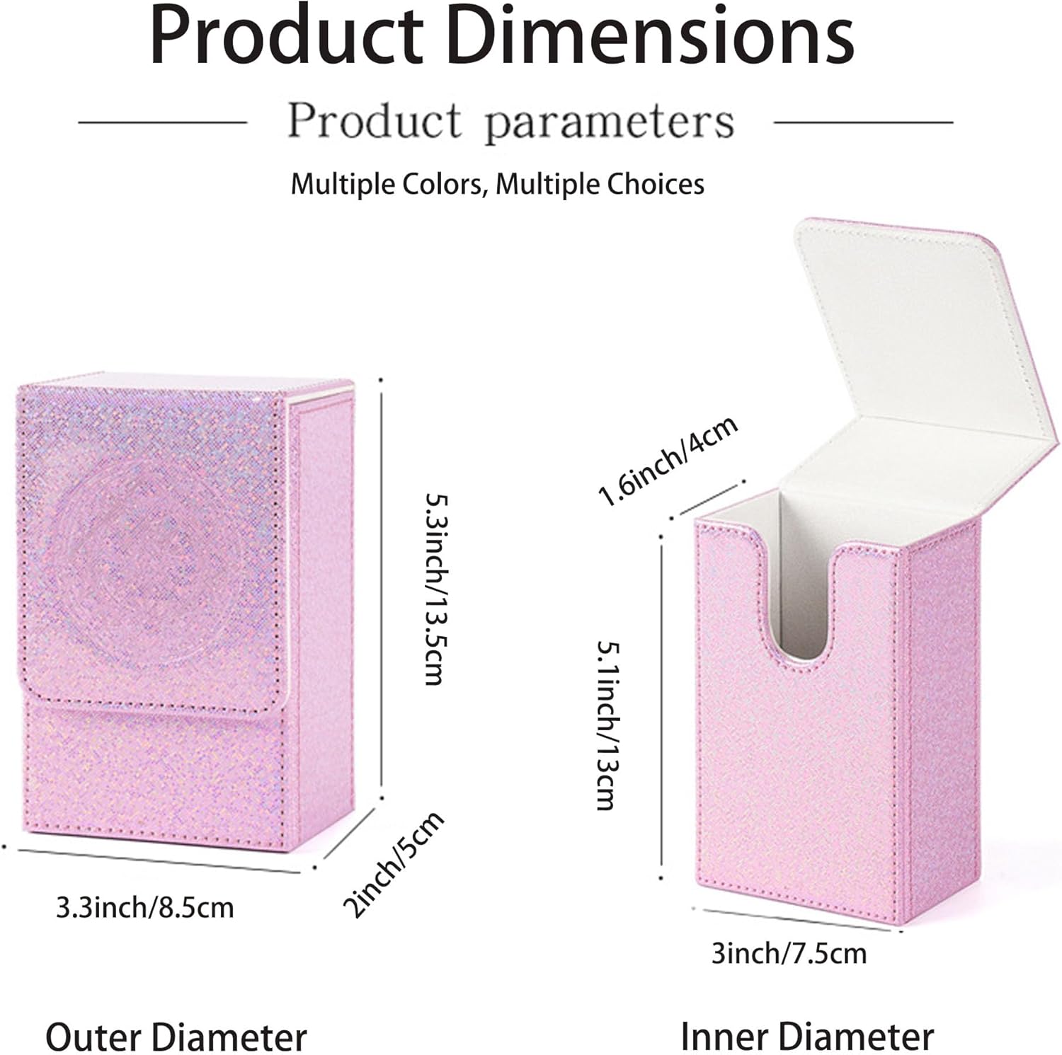Leather Tarot Card Case with Sun & Moon Pattern - Portable Storage Pouch with Velvet Lining & Magnetic Buckle - Fits Standard Decks, Oracle, and Playing Cards (Pink, 2x3.3x5.3 Inches)
