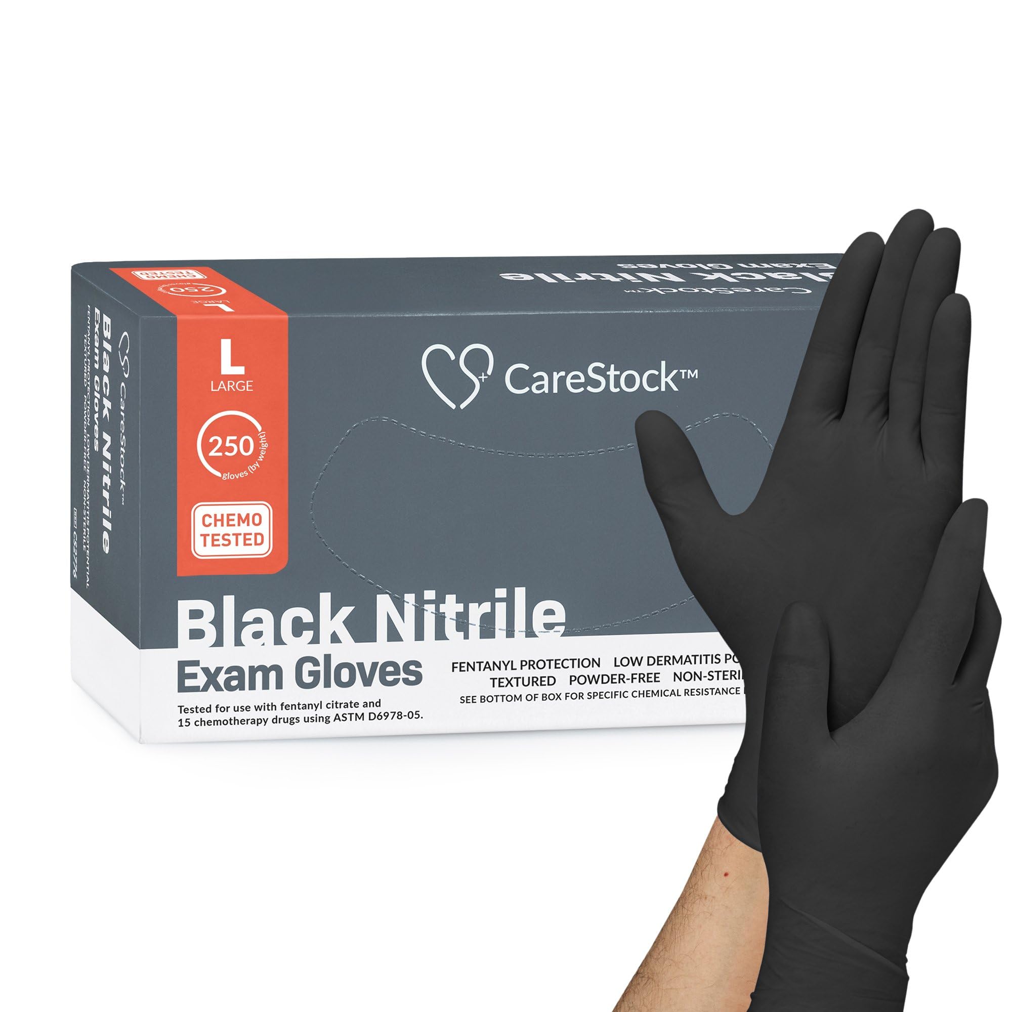 CareStock Black Nitrile Gloves Large, Cleaning, Cooking, Food Prep, 1000 ct