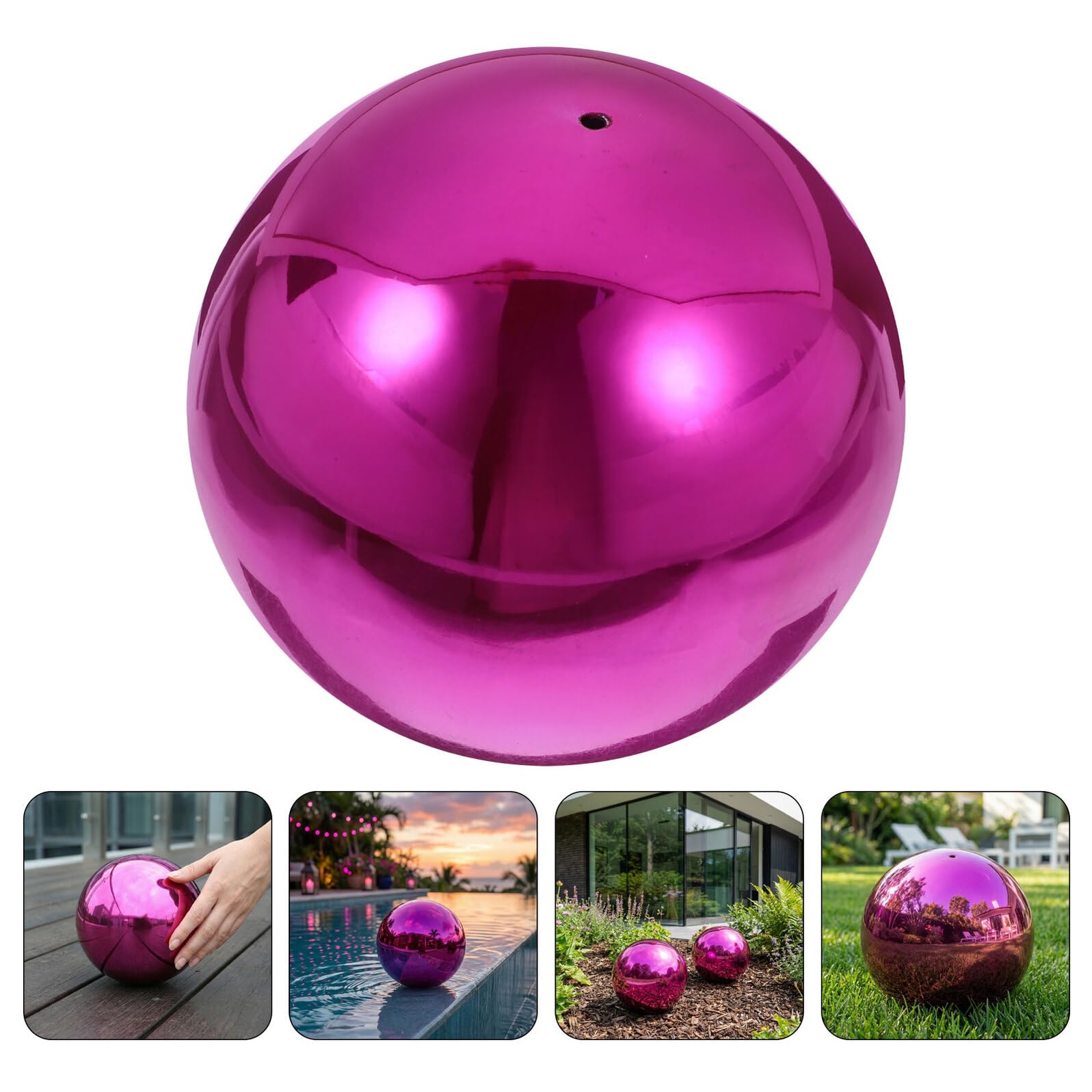 YARNOW 2 Pezzi Sfera Riflettente da Giardino in Acciaio Inossidabile Stabile e Contemporanea per Decorazione Esterna di Casa e Cortile