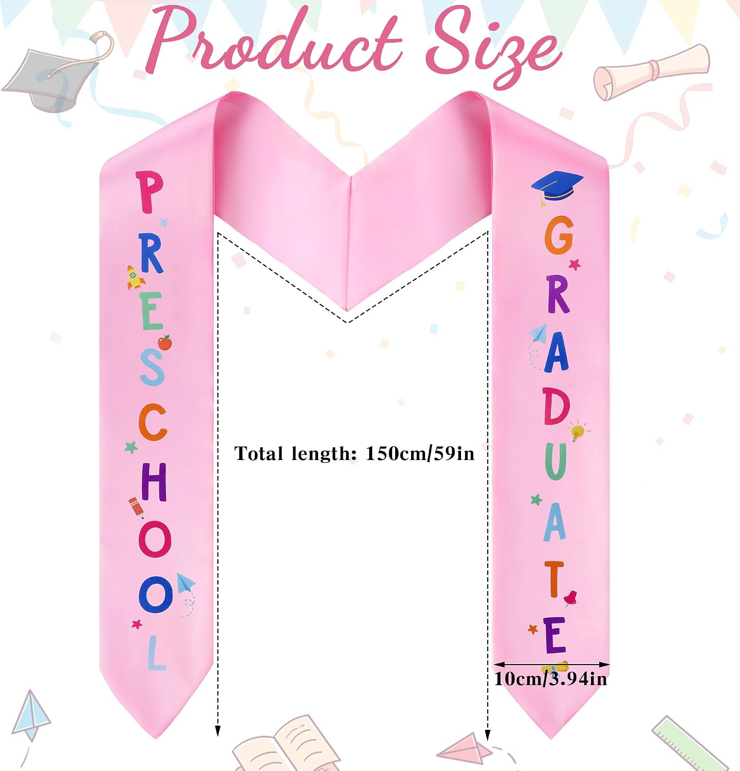 Preschool Graduation Sash, Unisex Kindergarten Graduation Stole for Kids Graduation Gifts