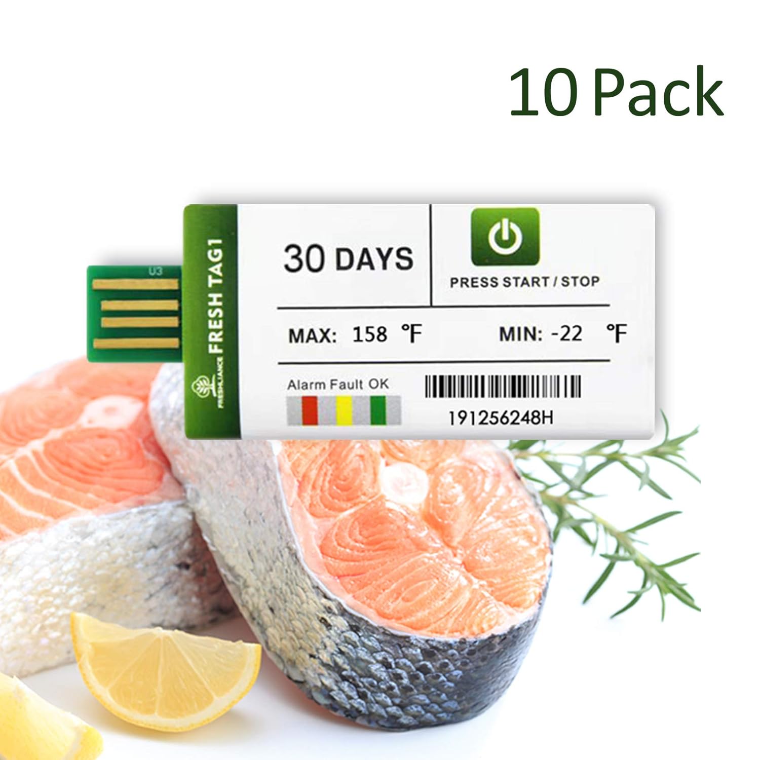 Freshliance 10pack USB Temperature Data Logger Recorder 129600 Points High Accuracy Cover 30days Single Use with CSV Report Cold Chain Fresh Tag 1: Industrial & Scientific