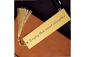 Bookmarks Gold: 'Enjoy The Next Chapter' Metal Engraved Bookmark