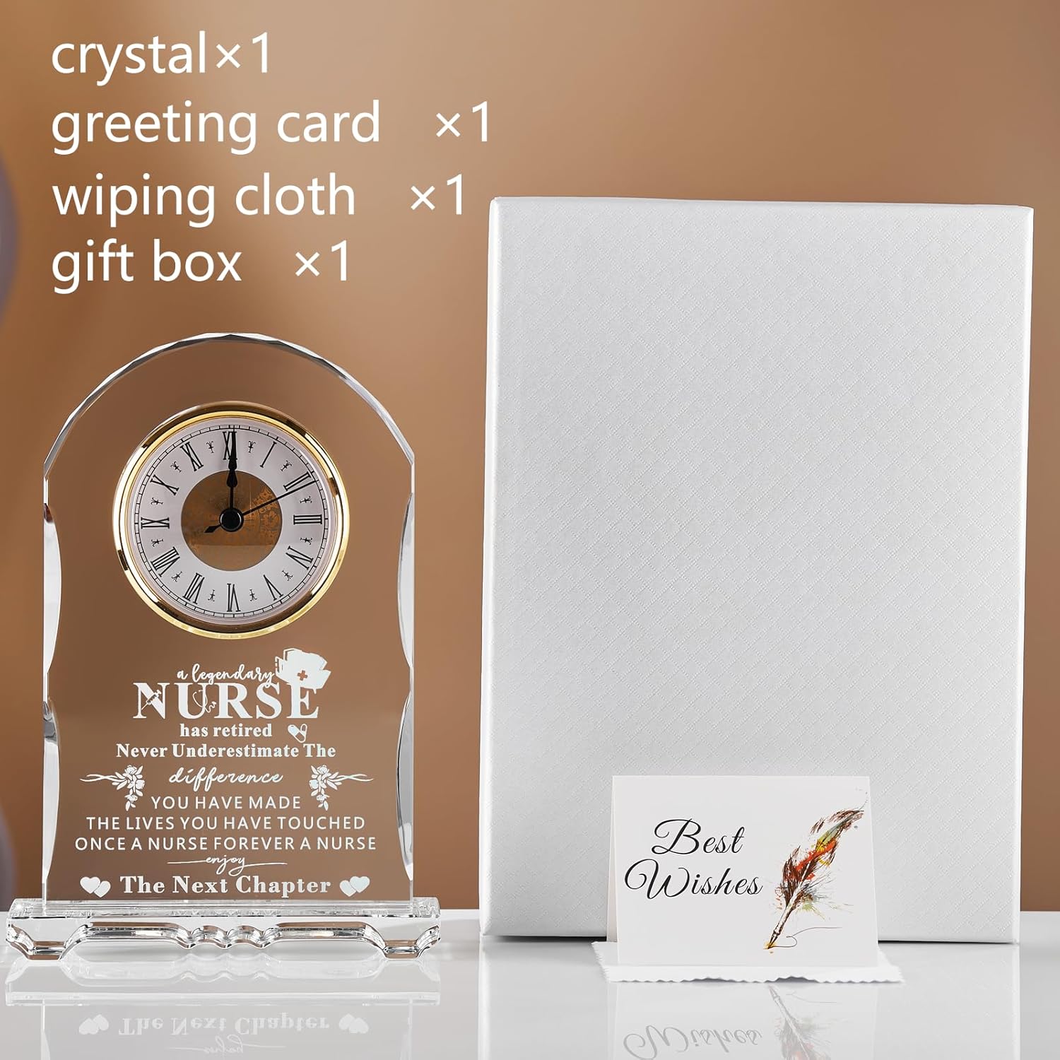 Nurse Retired Crystal Clock Gifts, Best Nurse Gifts, Nurse Week Day Gifts, Nurse Retirement Farewell Going Away New Job Leaving Gift, Birthday for Nurse