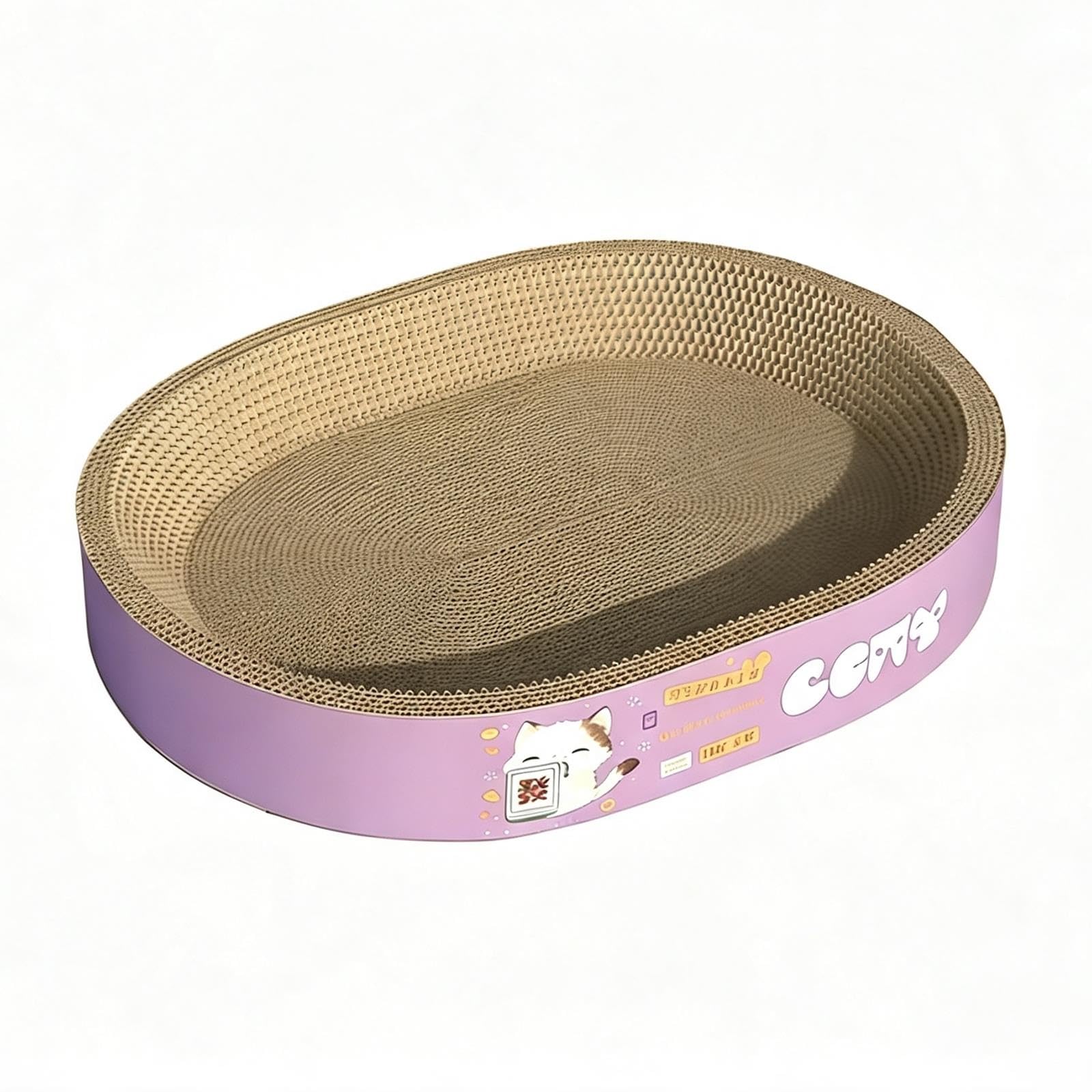 Katzenkratzbrett Bett, Oval und Rund, Wellpappe, Möbelschutz