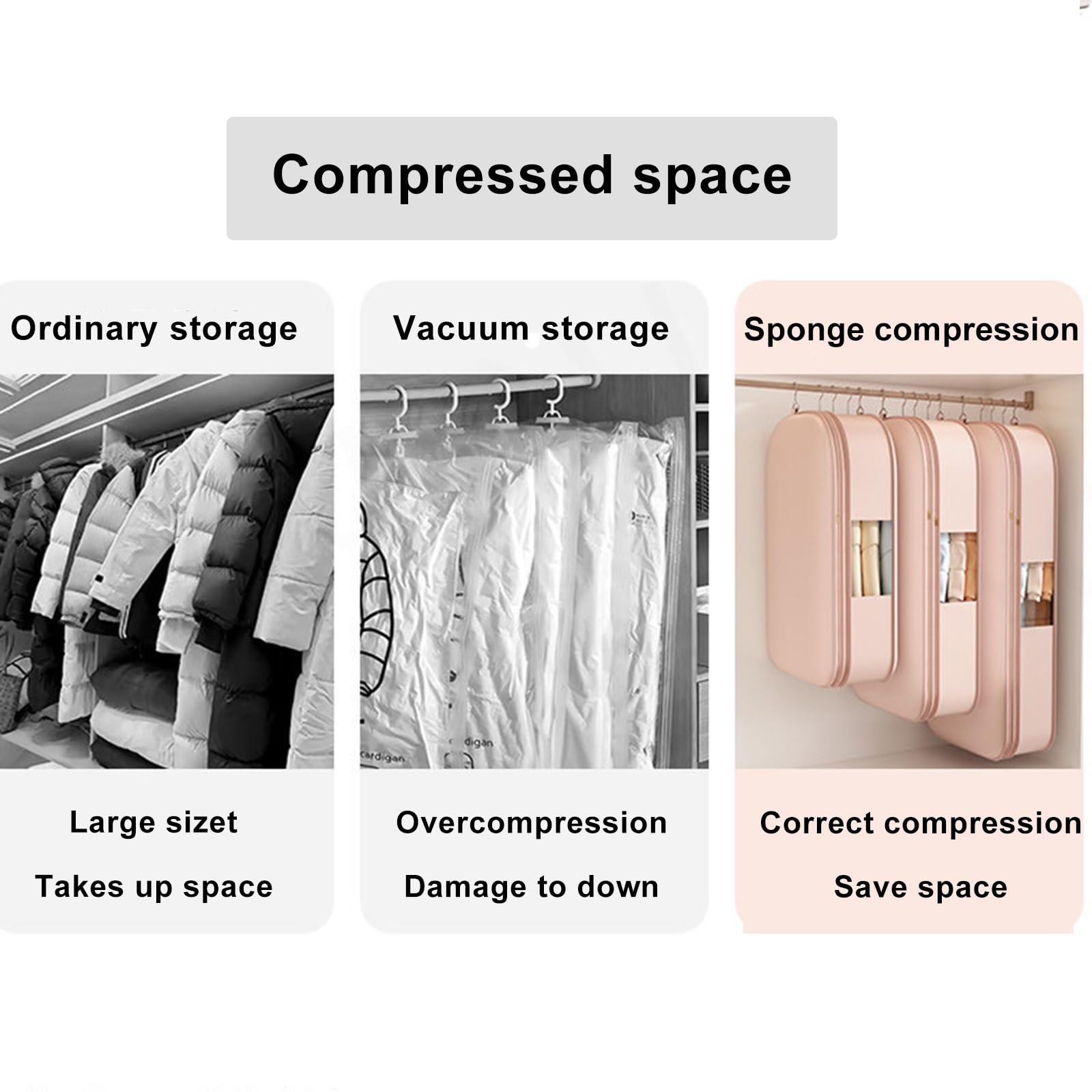 Fundas Ropa Armario Colgar, Bolsas Almacenaje Ropa, Confeccionadas en Tejido de Satén Lavable Aptas para Chaquetas de Plumón y Abrigos(Gray,58 * 38 * 110cm/23 * 20 * 43in)