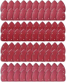 AUSTOR 80 Pieces Mouse Detail Sander Paper Sandpaper Sanding Paper Hook and Loop Assorted 60 80 120 240 Grits