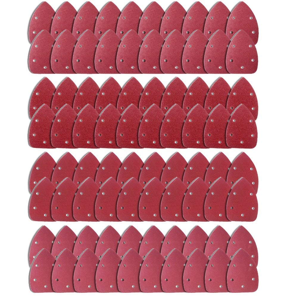 AUSTOR 80 Pieces Mouse Detail Sander Sandpaper Sanding Paper Hook and Loop Assorted 60/80/ 120/240 Grits