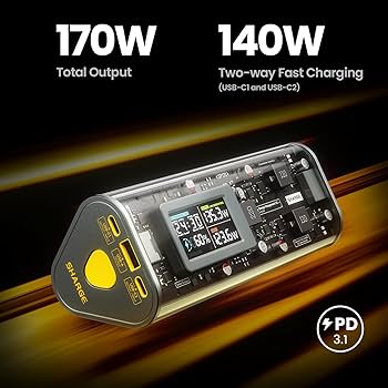 Shargeek 170 パワーバンク 24000mAh Shargeek 170 Power Bank 24,000mAh 170W Portable Charger IP66
